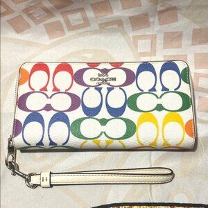 Coach Rainbow Signature Wallet Wristlet - #C4537